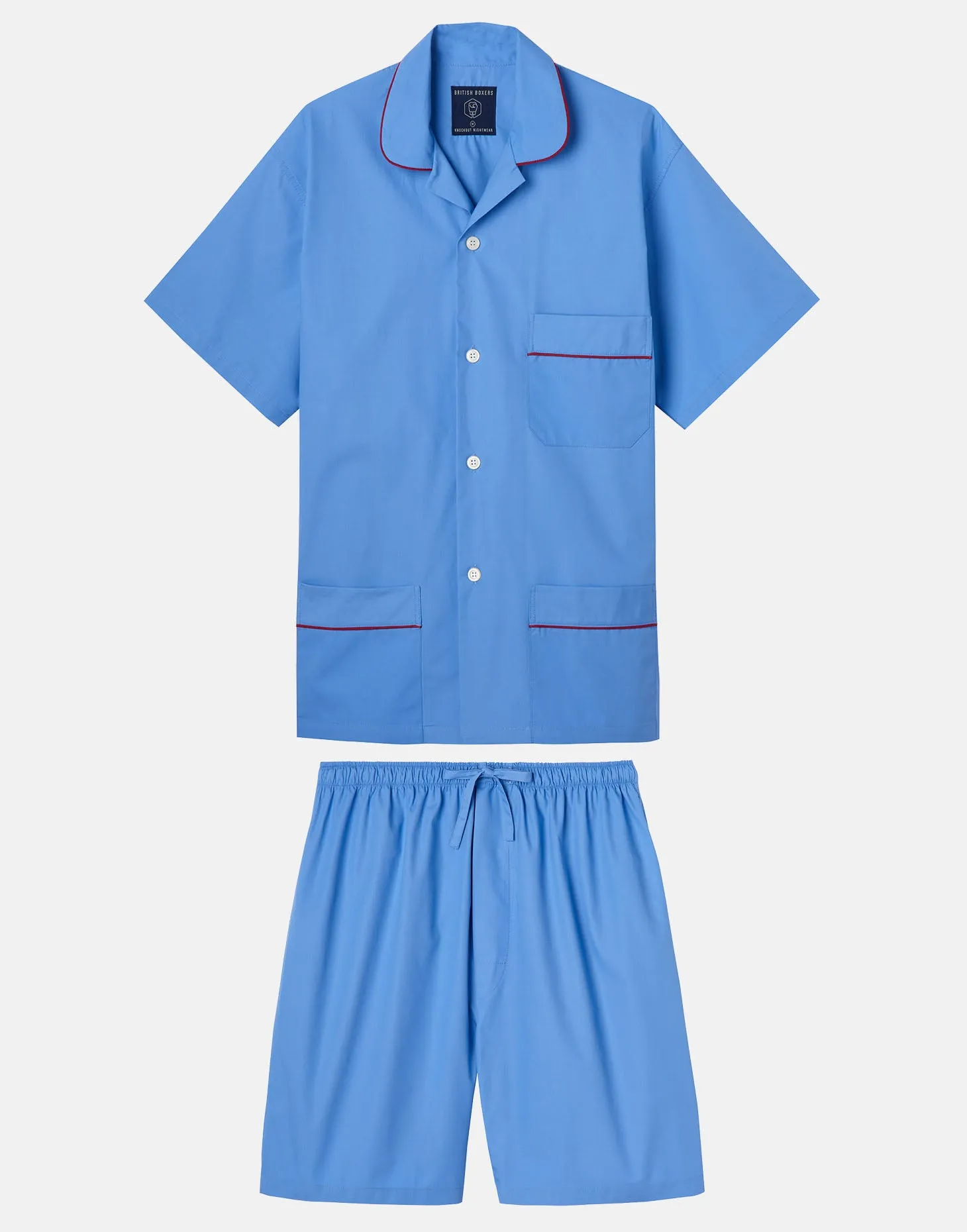 Men's Crisp Cotton Short Pyjama Set – Contemporary Blue