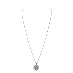 Metal Spider Cobweb Pendant Long Necklace