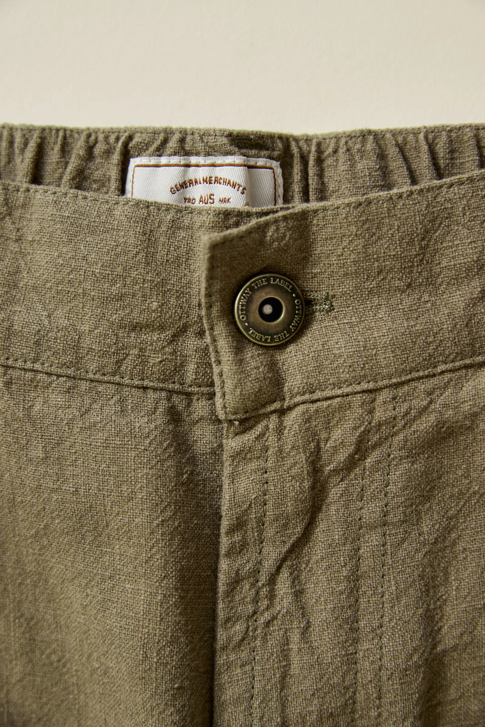 Miller - Textured Linen Pants - Khaki Green