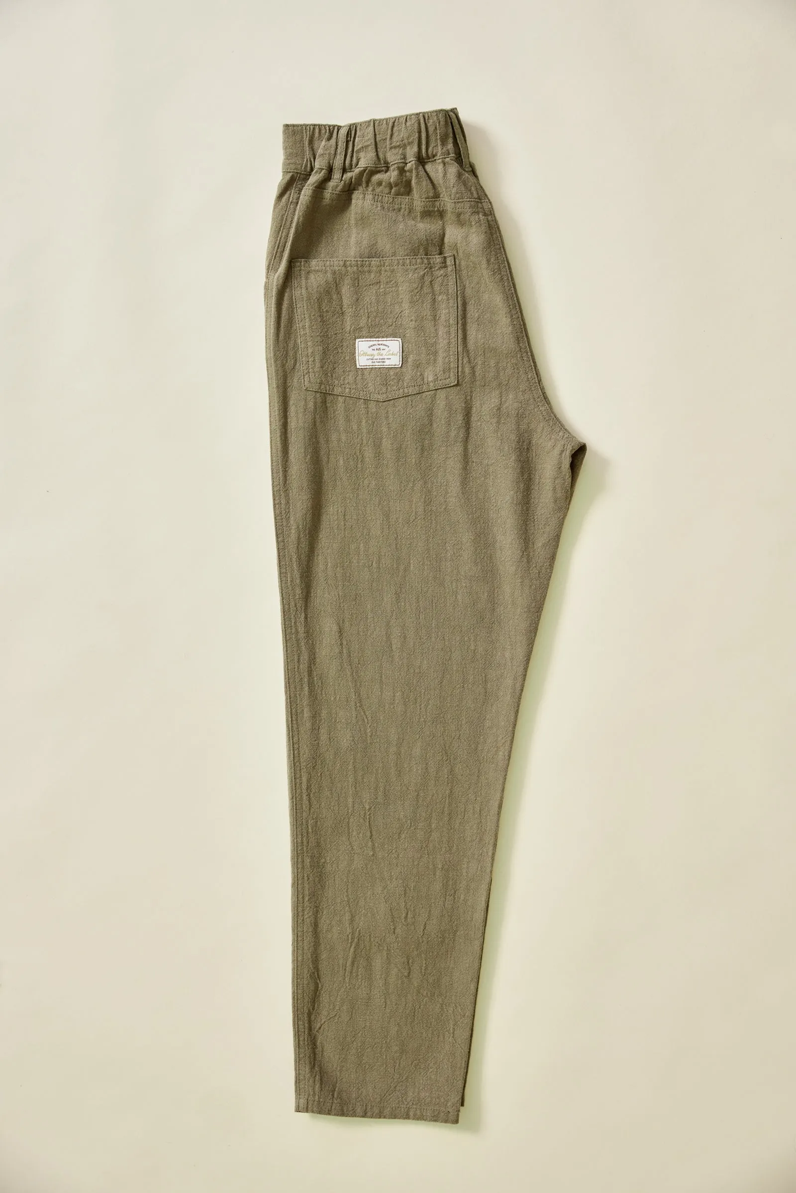 Miller - Textured Linen Pants - Khaki Green