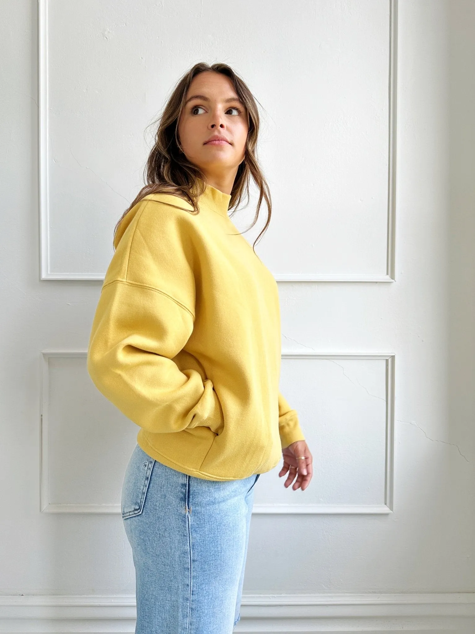 Mock Neck Sweatshirt w/ Pockets