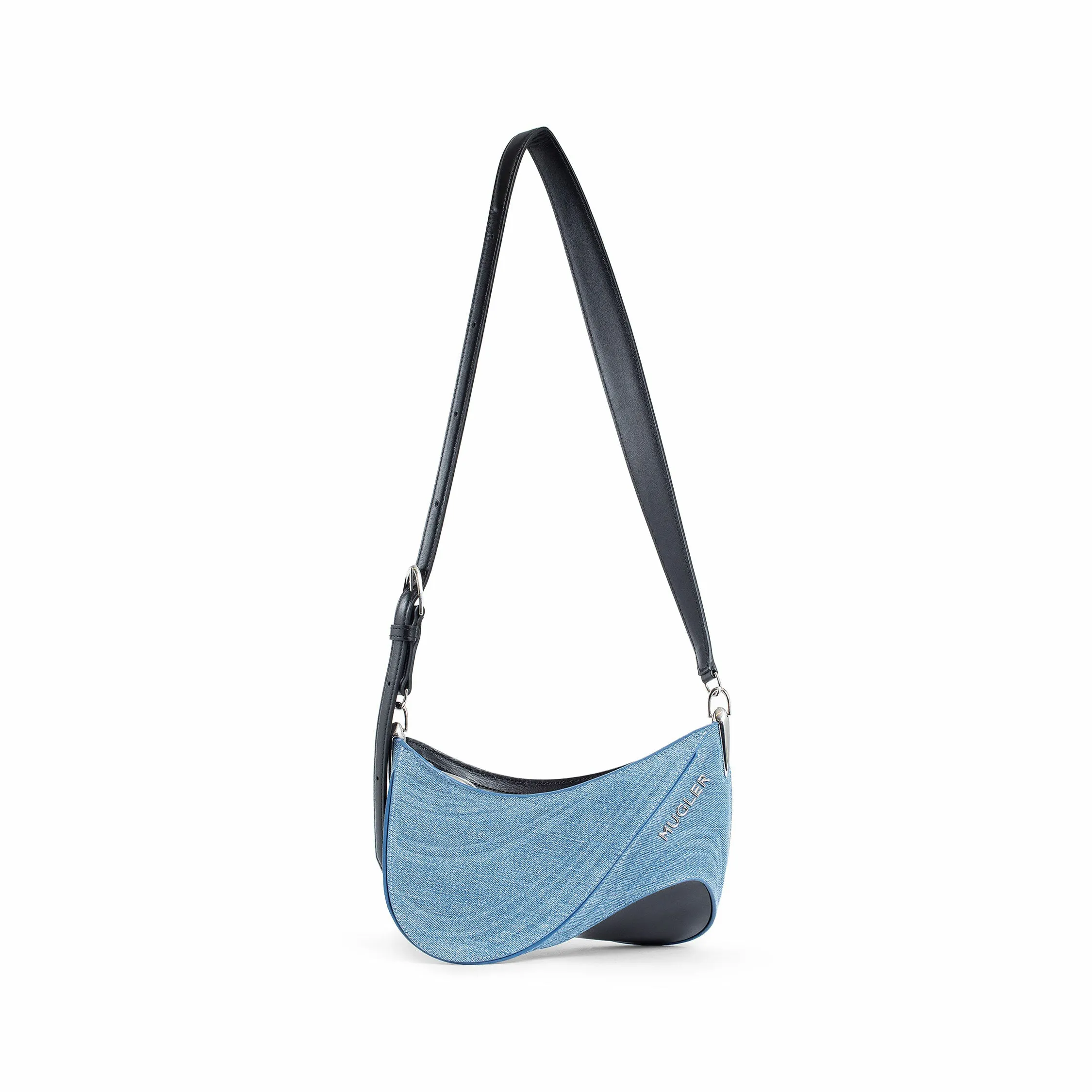 MUGLER WOMAN BLUE CROSSBODY BAGS