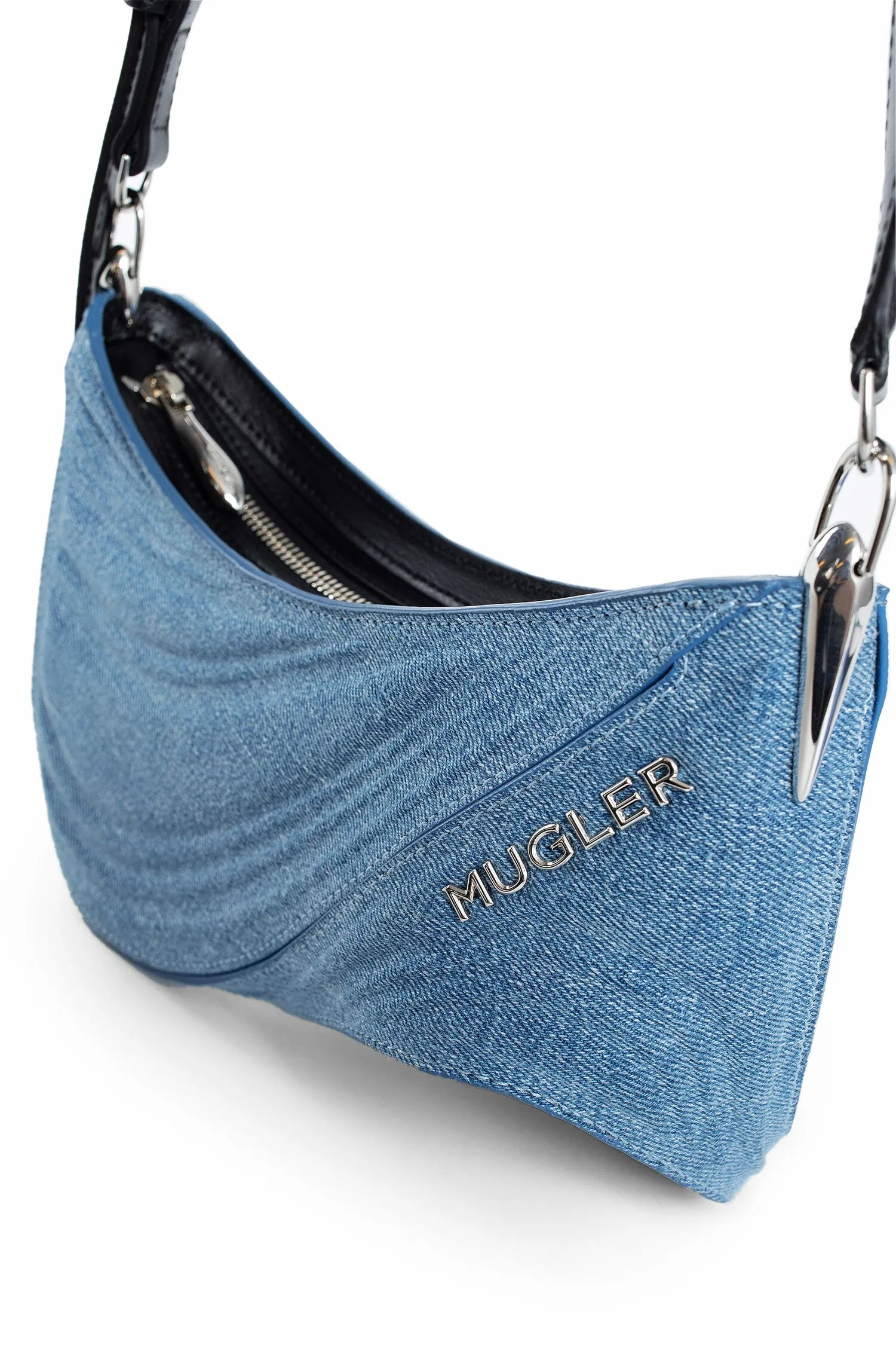 MUGLER WOMAN BLUE CROSSBODY BAGS