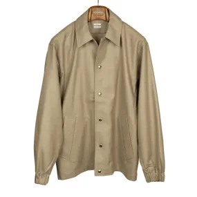 Oversized blouson in beige wool twill