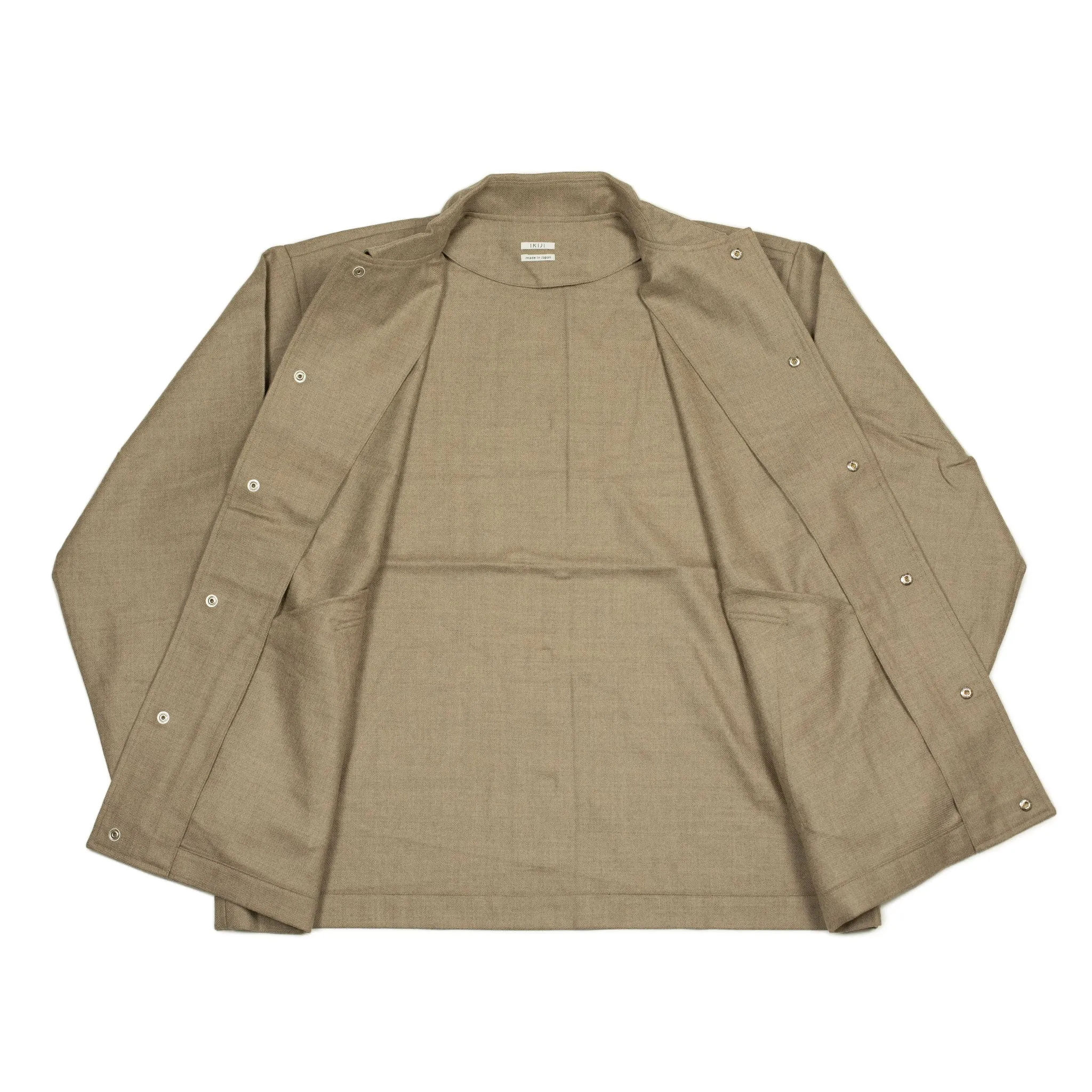 Oversized blouson in beige wool twill