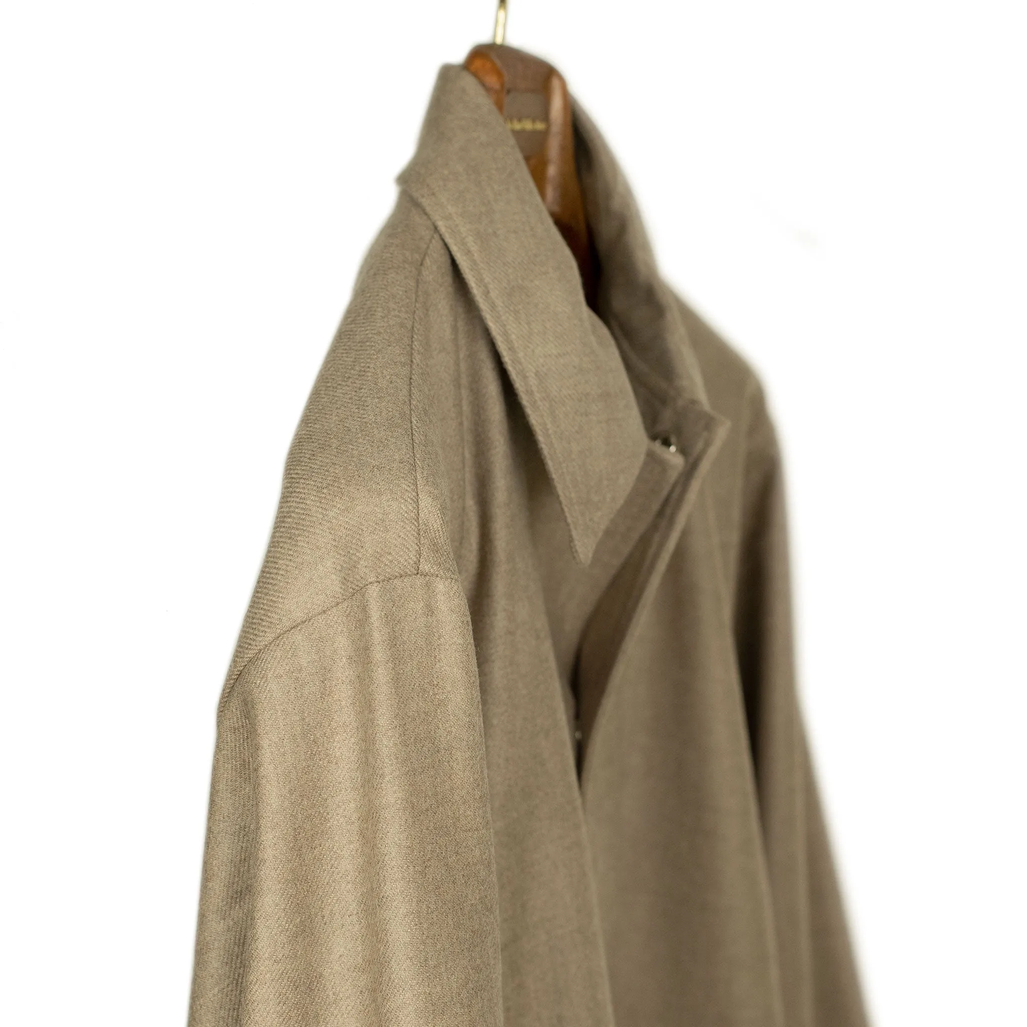 Oversized blouson in beige wool twill