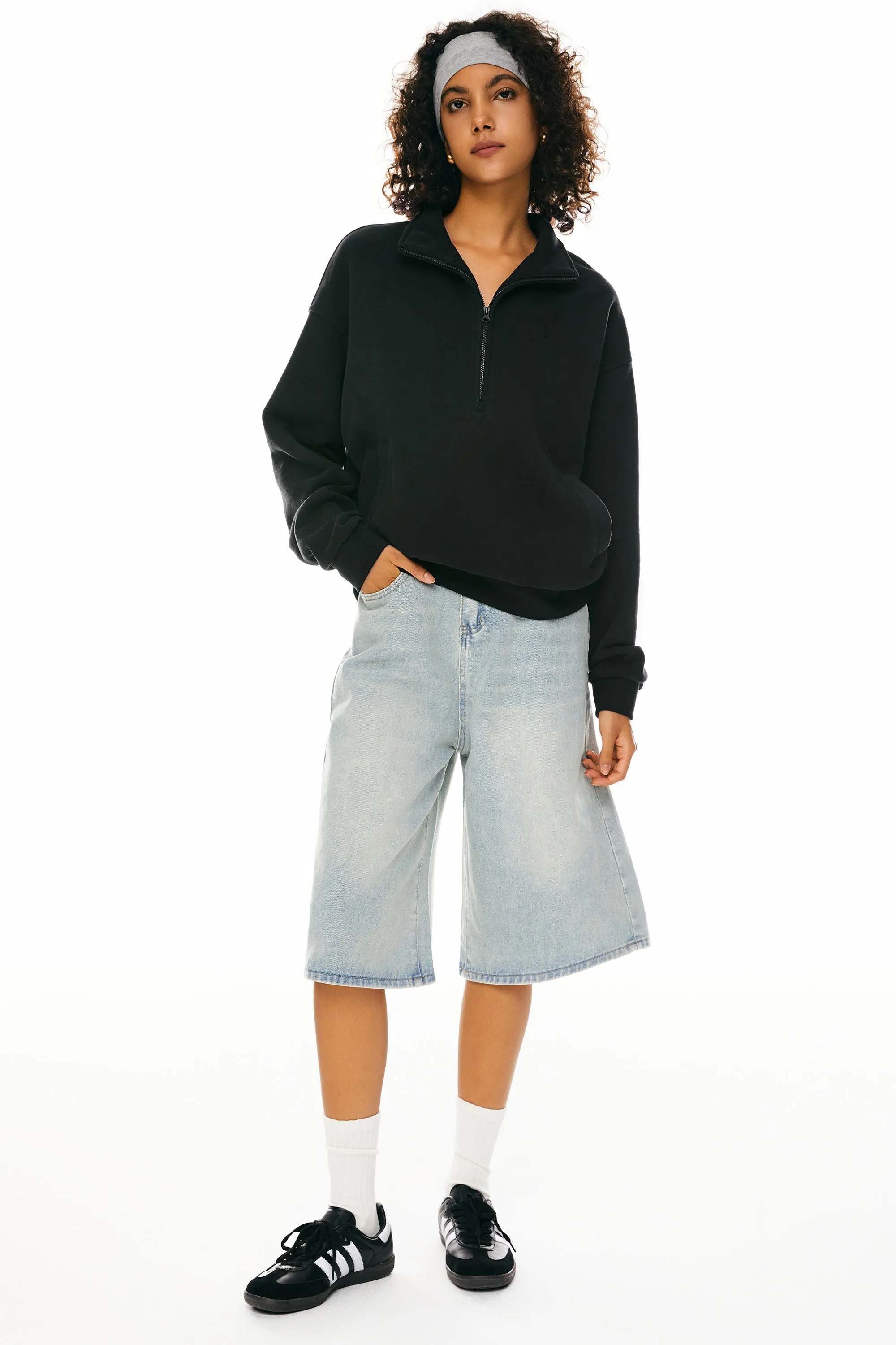 Oversized Half Zip Sweatshirts