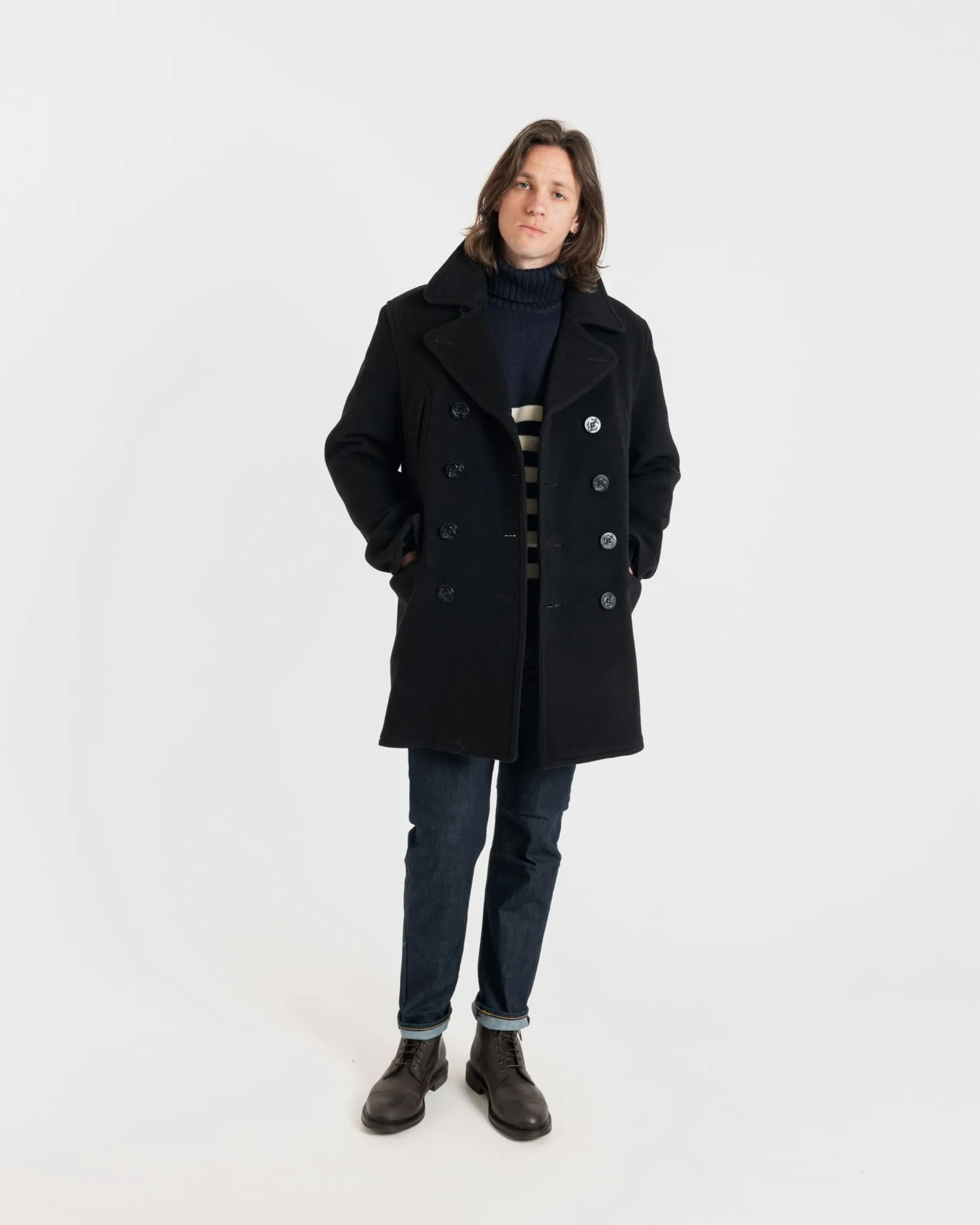 Oversized Peacoat Black Stewart