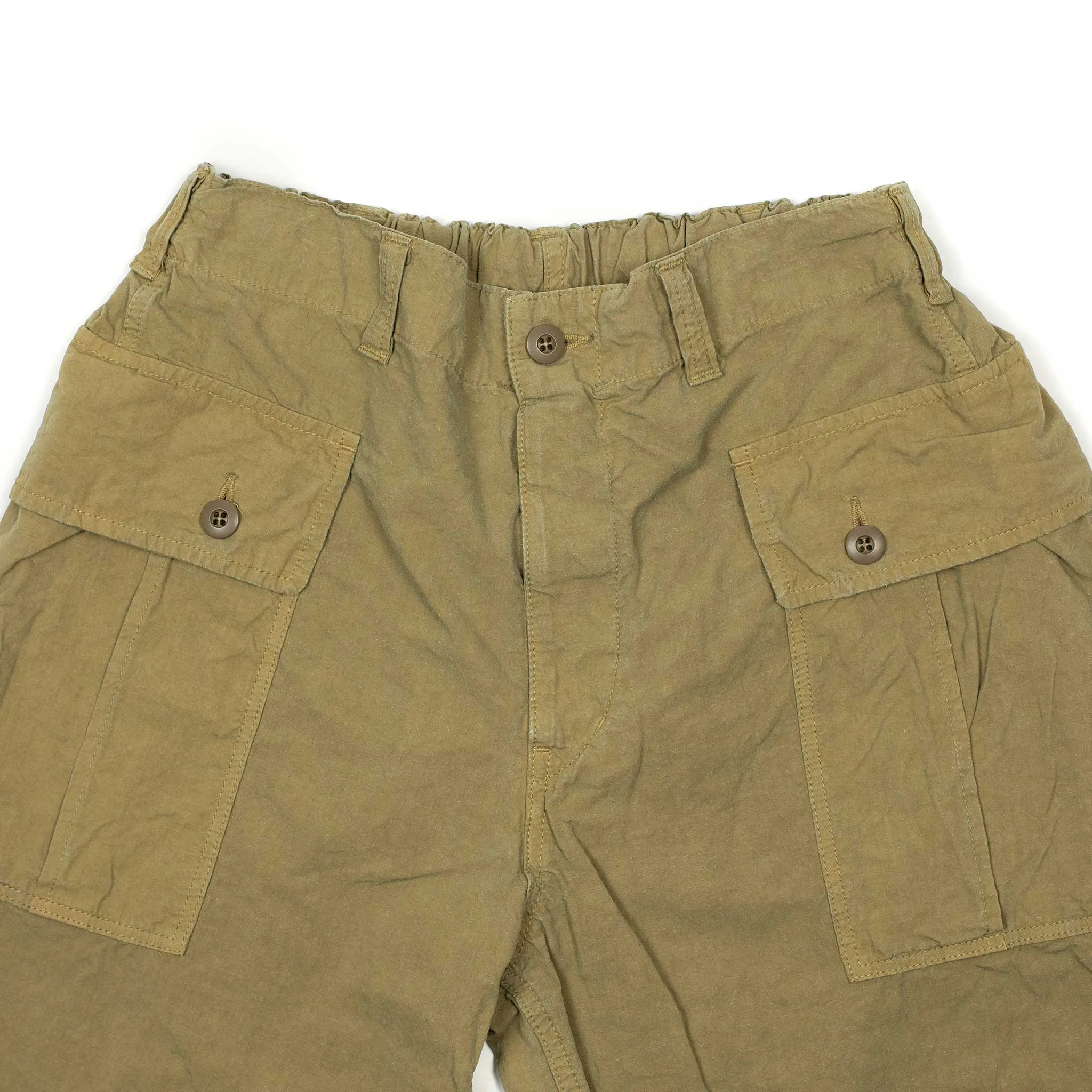 Patch pocket easy pants in washed beige cotton and hemp