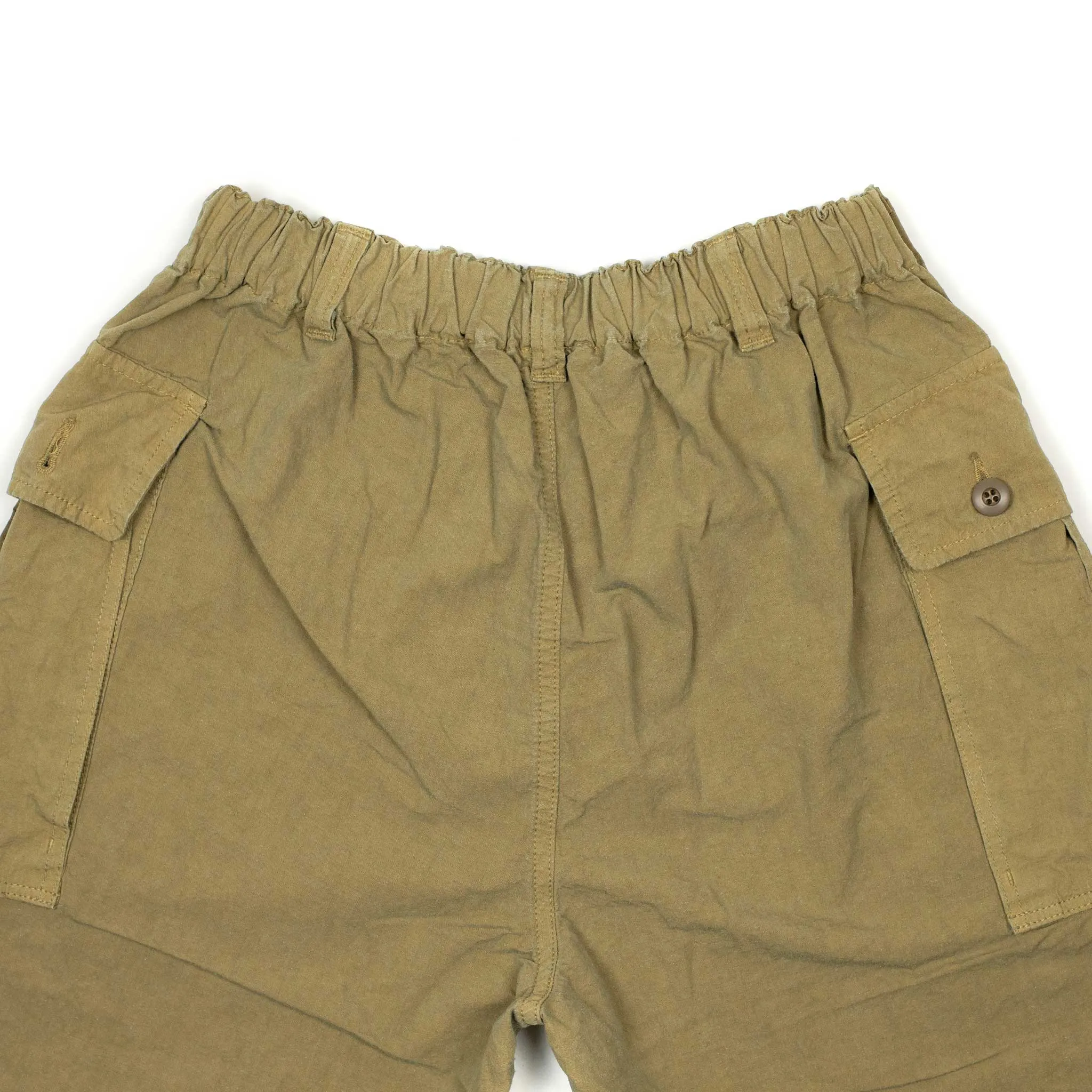 Patch pocket easy pants in washed beige cotton and hemp