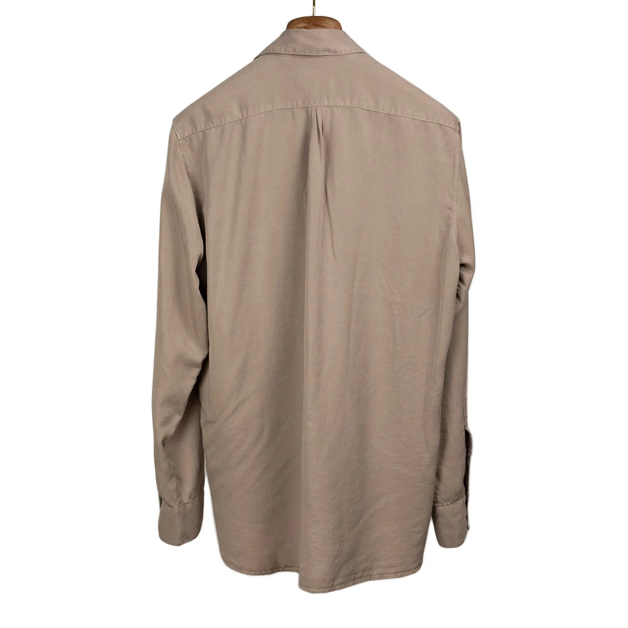 Pearlsnap shirt in nutmeg tencel gabardine