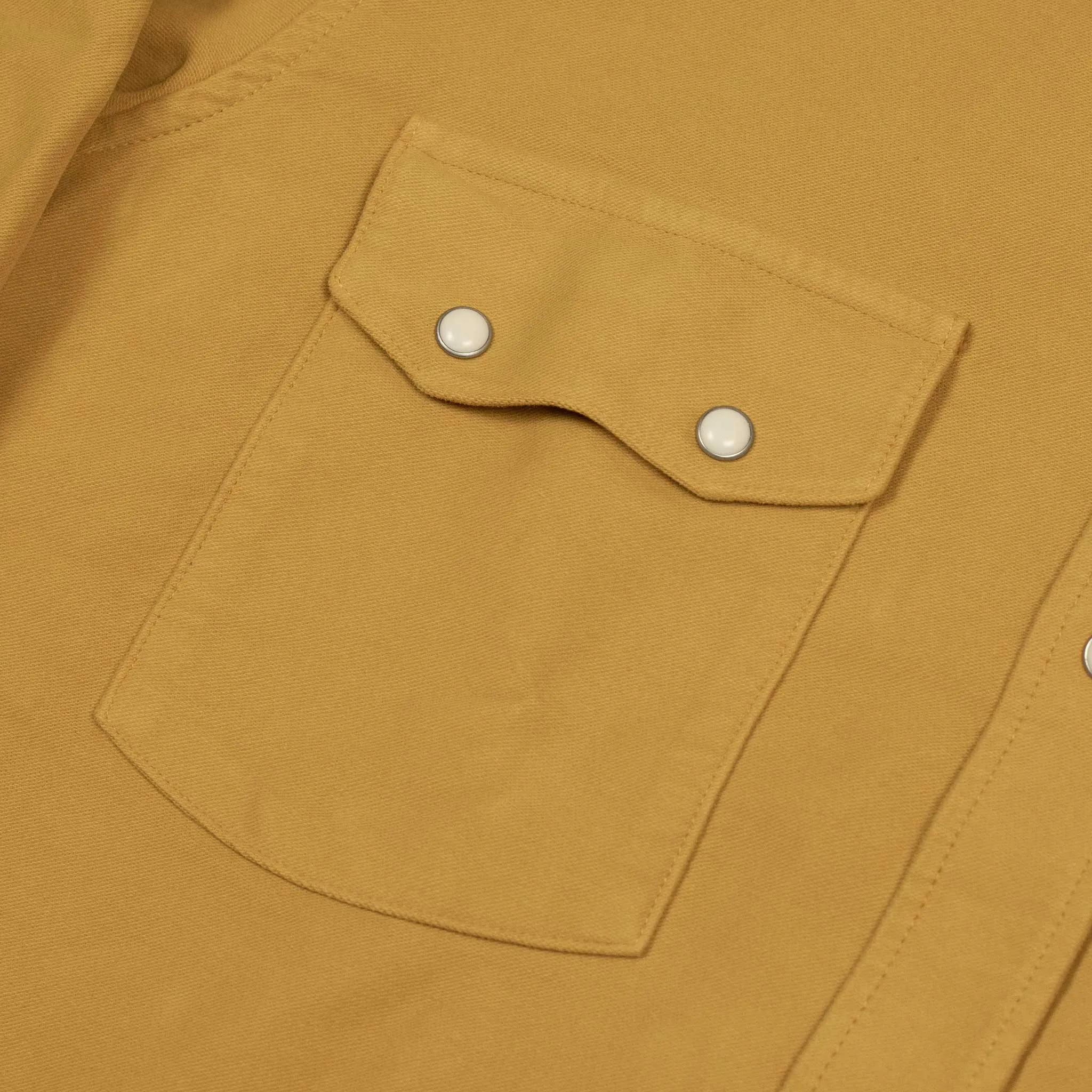 Pearlsnap Western shirt in Wheat yellow cotton moleskin