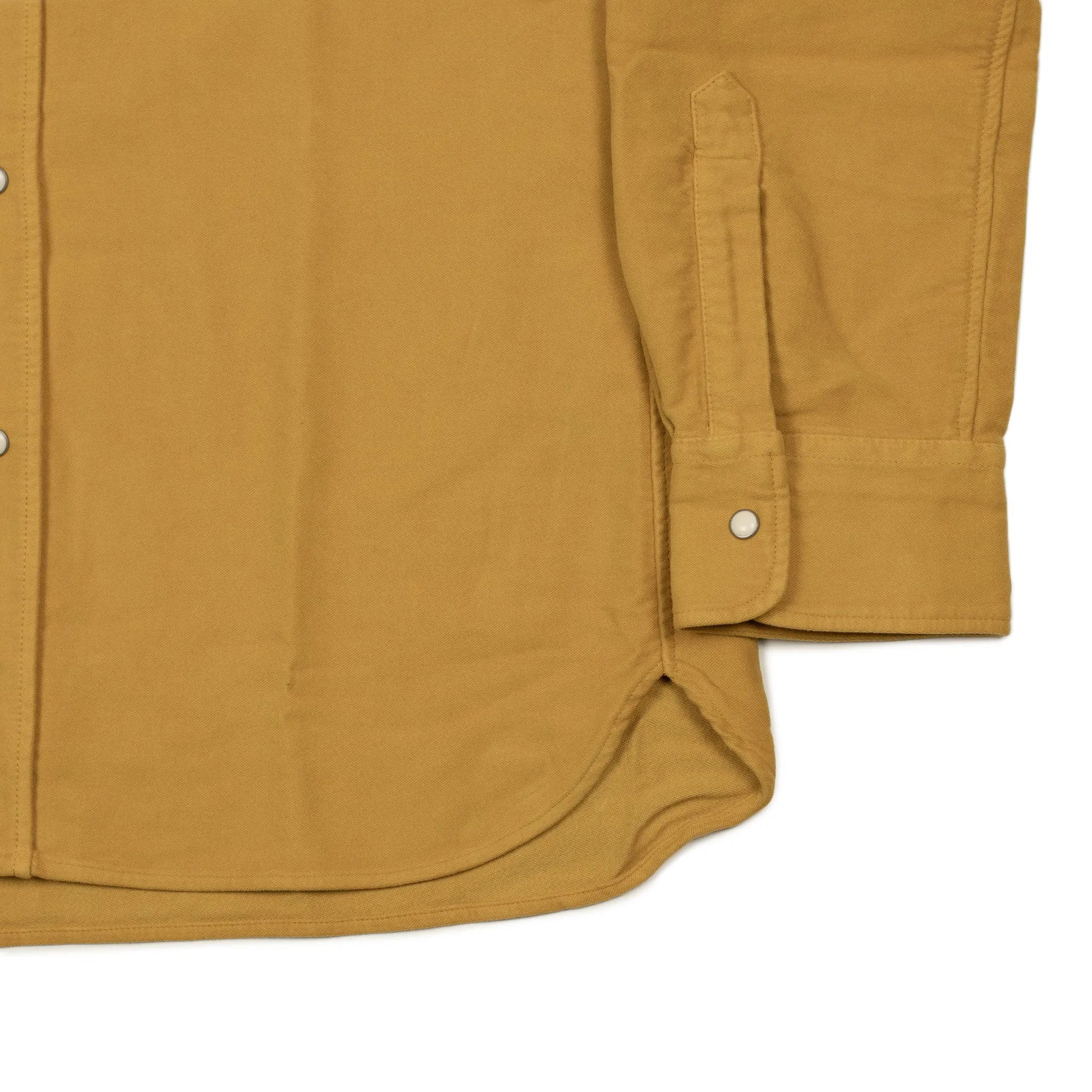 Pearlsnap Western shirt in Wheat yellow cotton moleskin