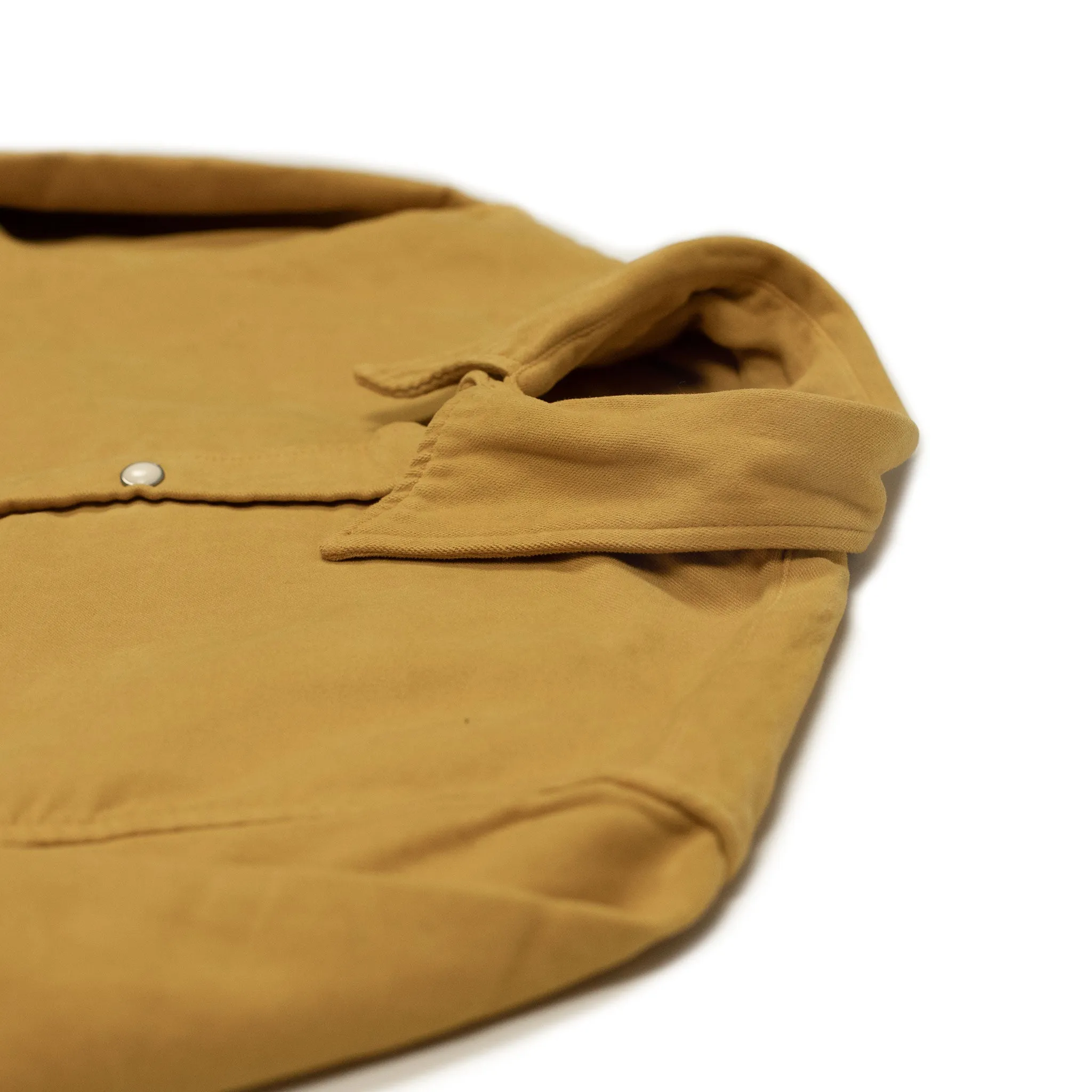 Pearlsnap Western shirt in Wheat yellow cotton moleskin