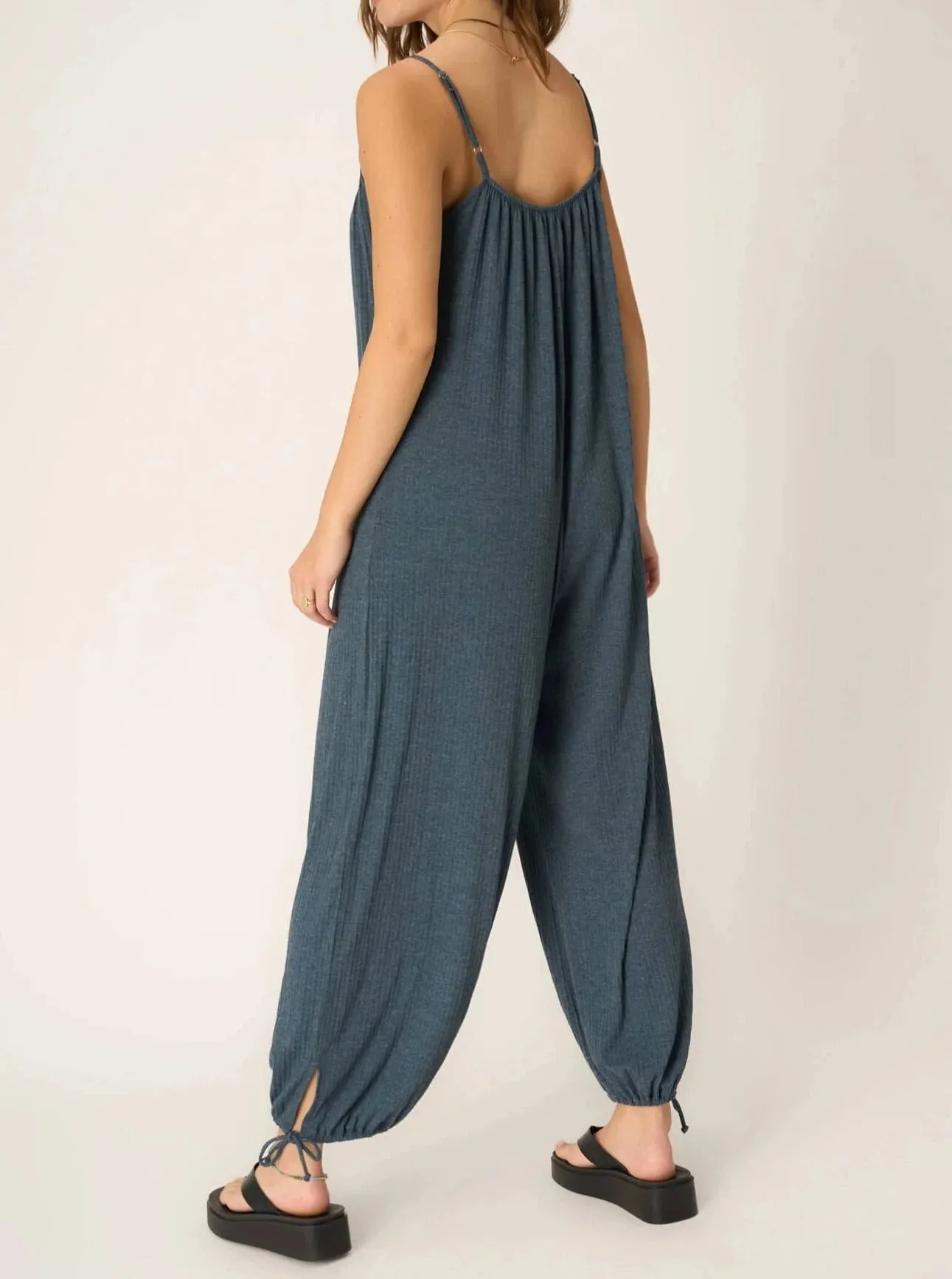 Project Social T Let's Bounce Shirred Strappy Jumpsuit