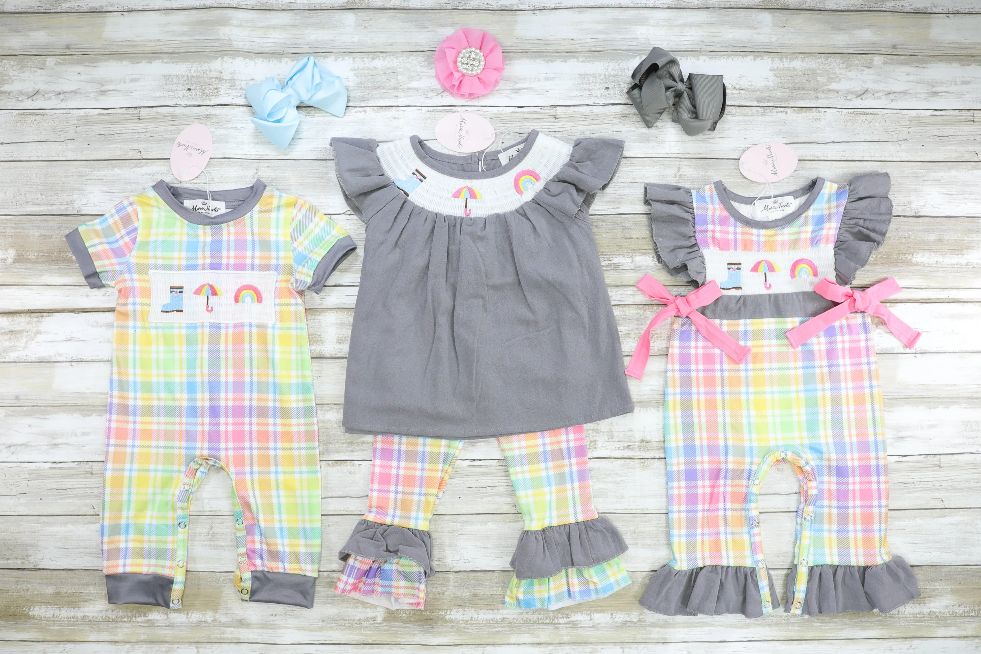 Rainy Day Smocked Ruffle Outfit