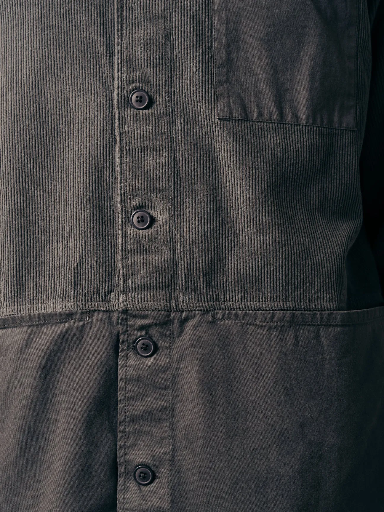 ROSYTH OVERSHIRT - CHARCOAL CORD/TWILL BLEND