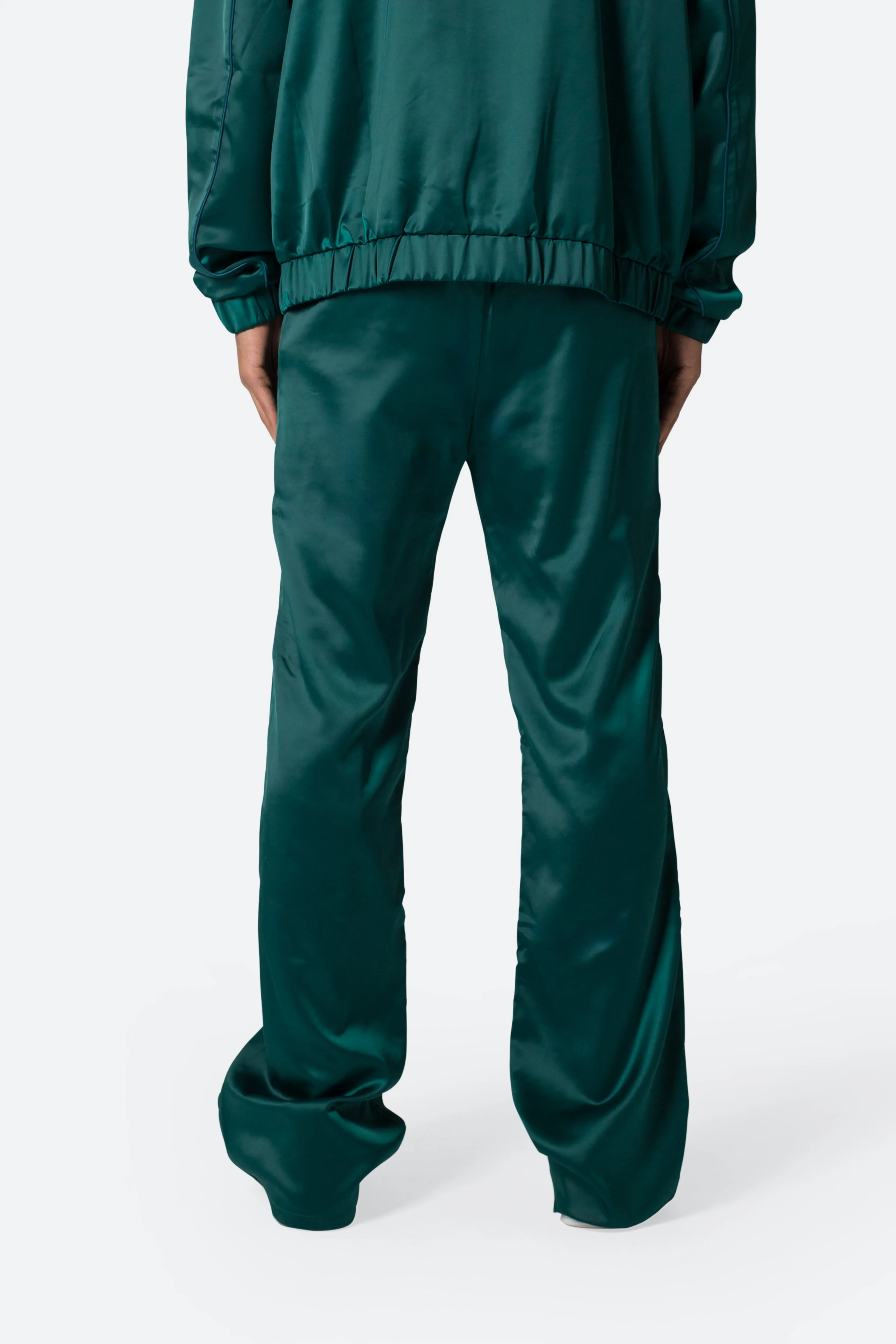 Satin Stacked Pants - Green