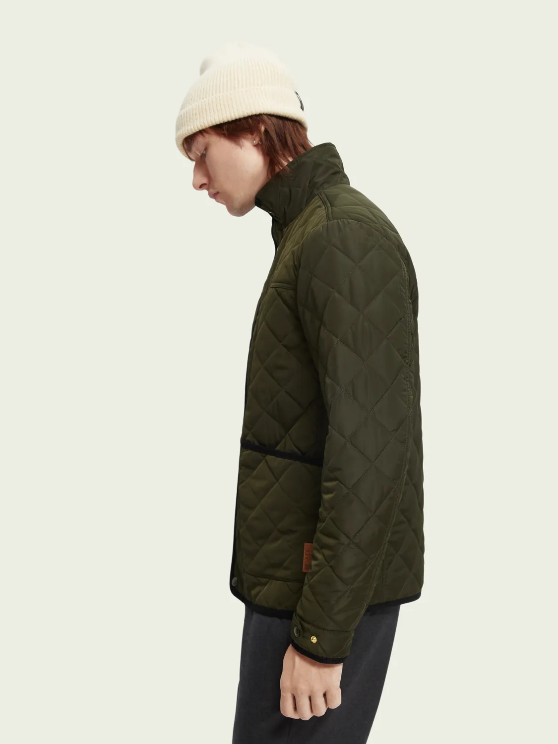 Scotch & Soda - Corduroy-trimmed quilted jacket