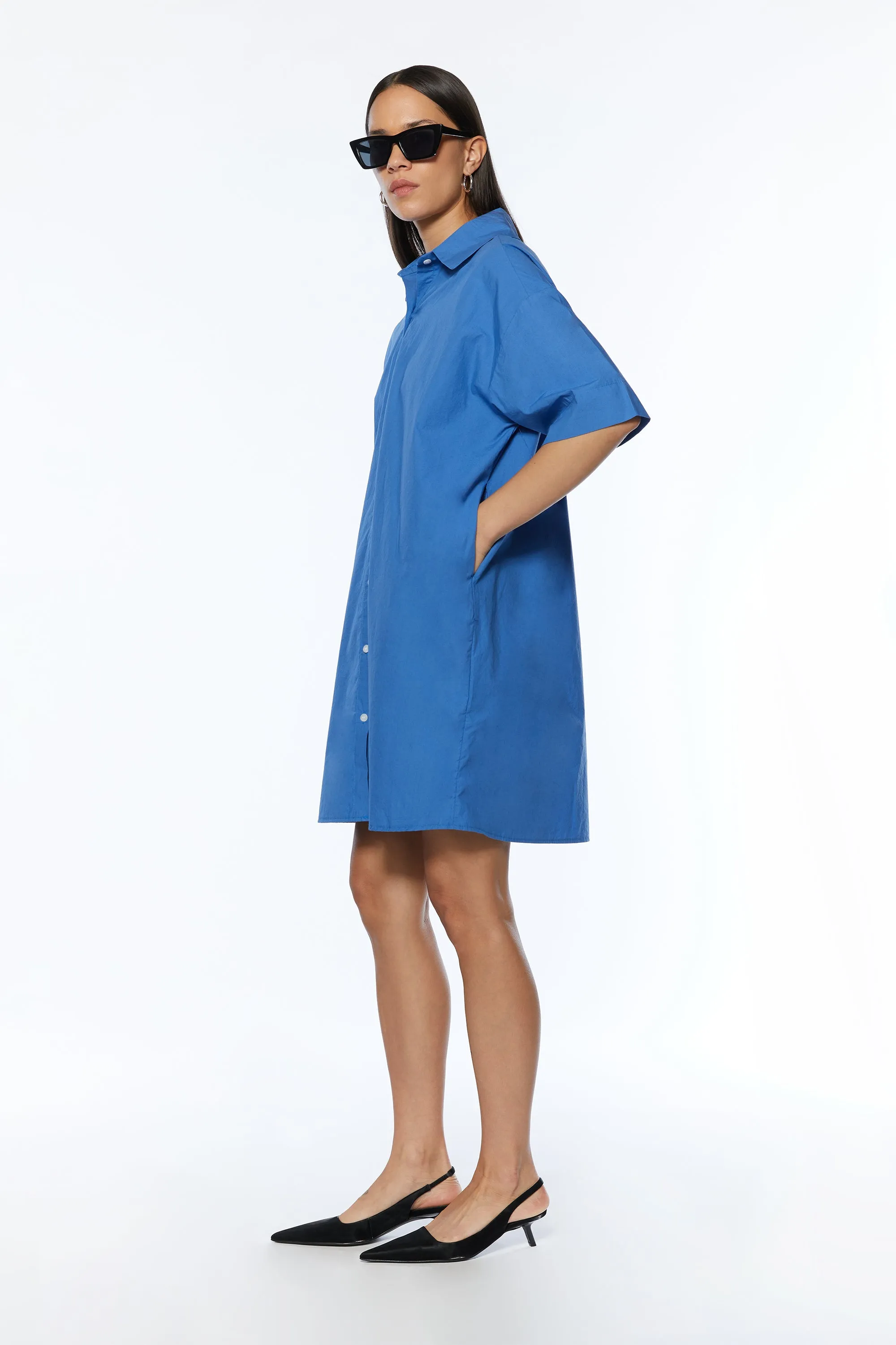 SHORT SLEEVE SHIRT DRESS