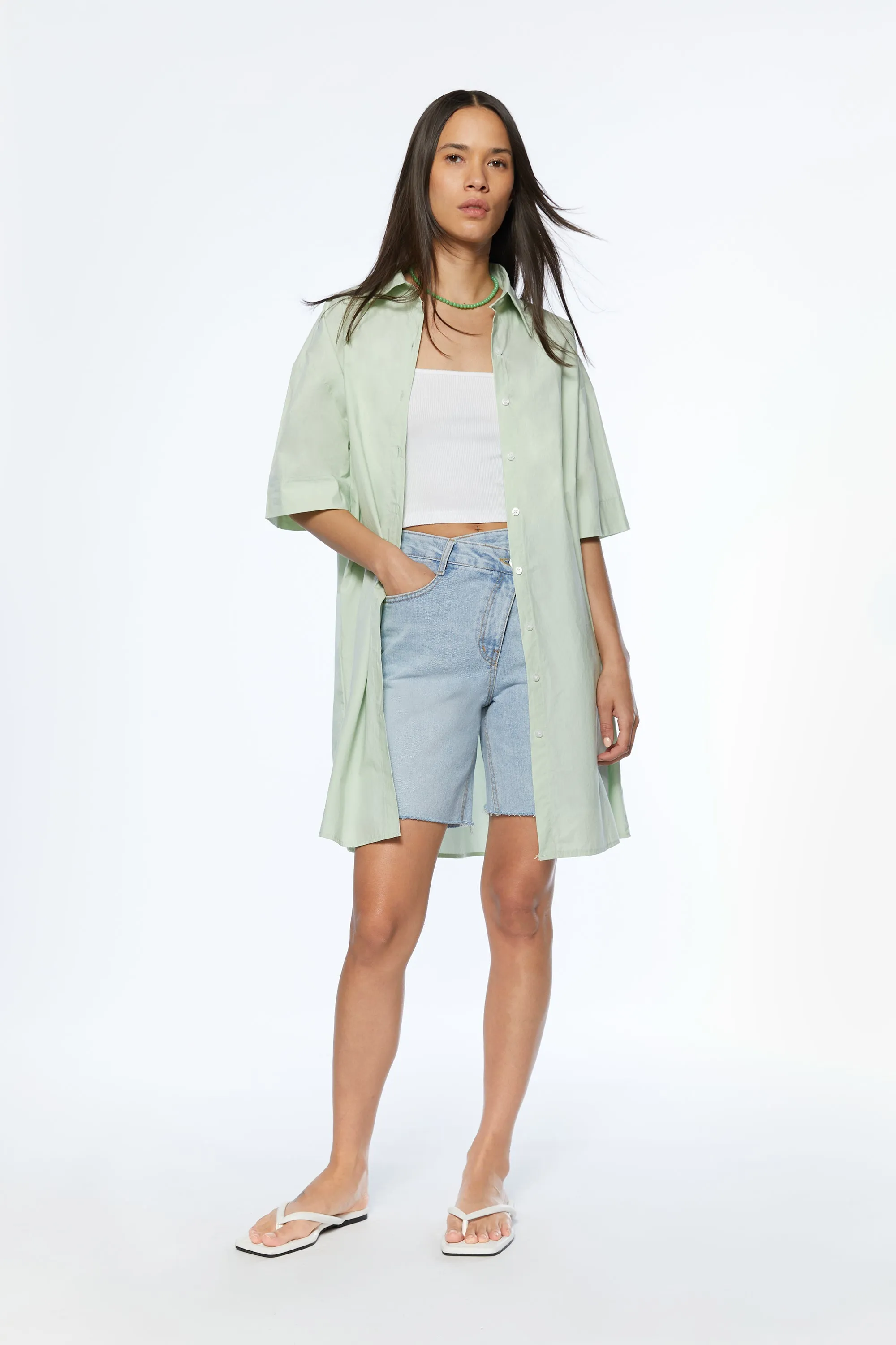 SHORT SLEEVE SHIRT DRESS