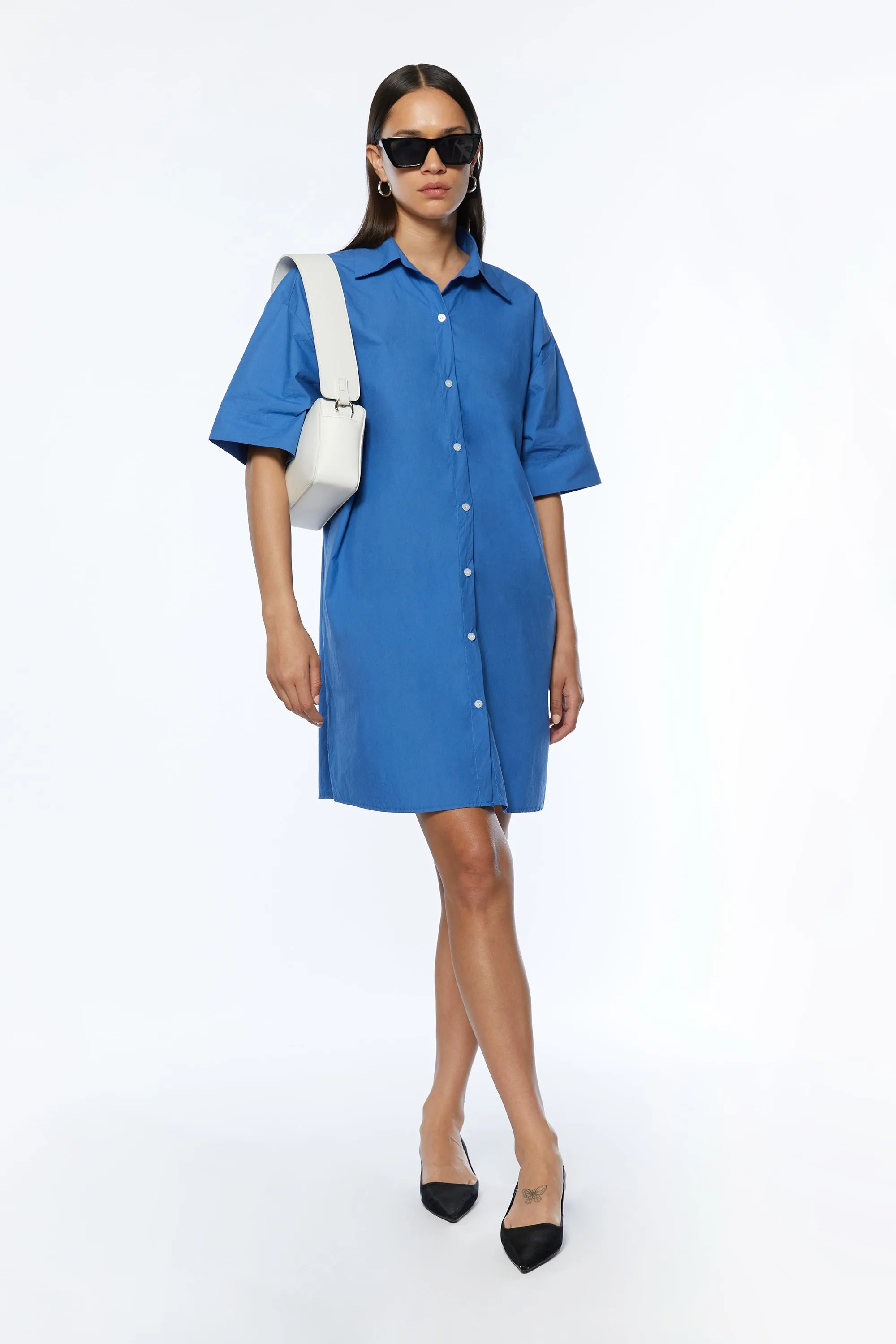 SHORT SLEEVE SHIRT DRESS