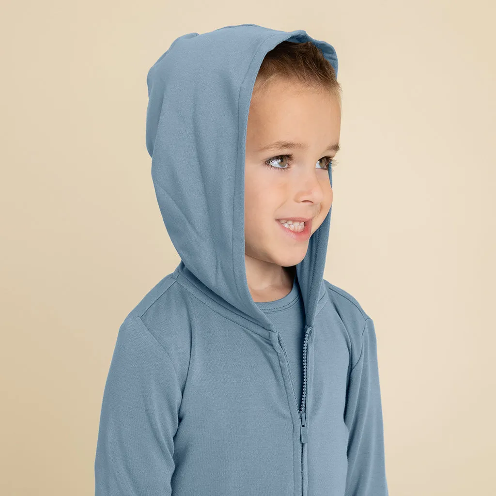 Slate French Terry Zippered Hoodie