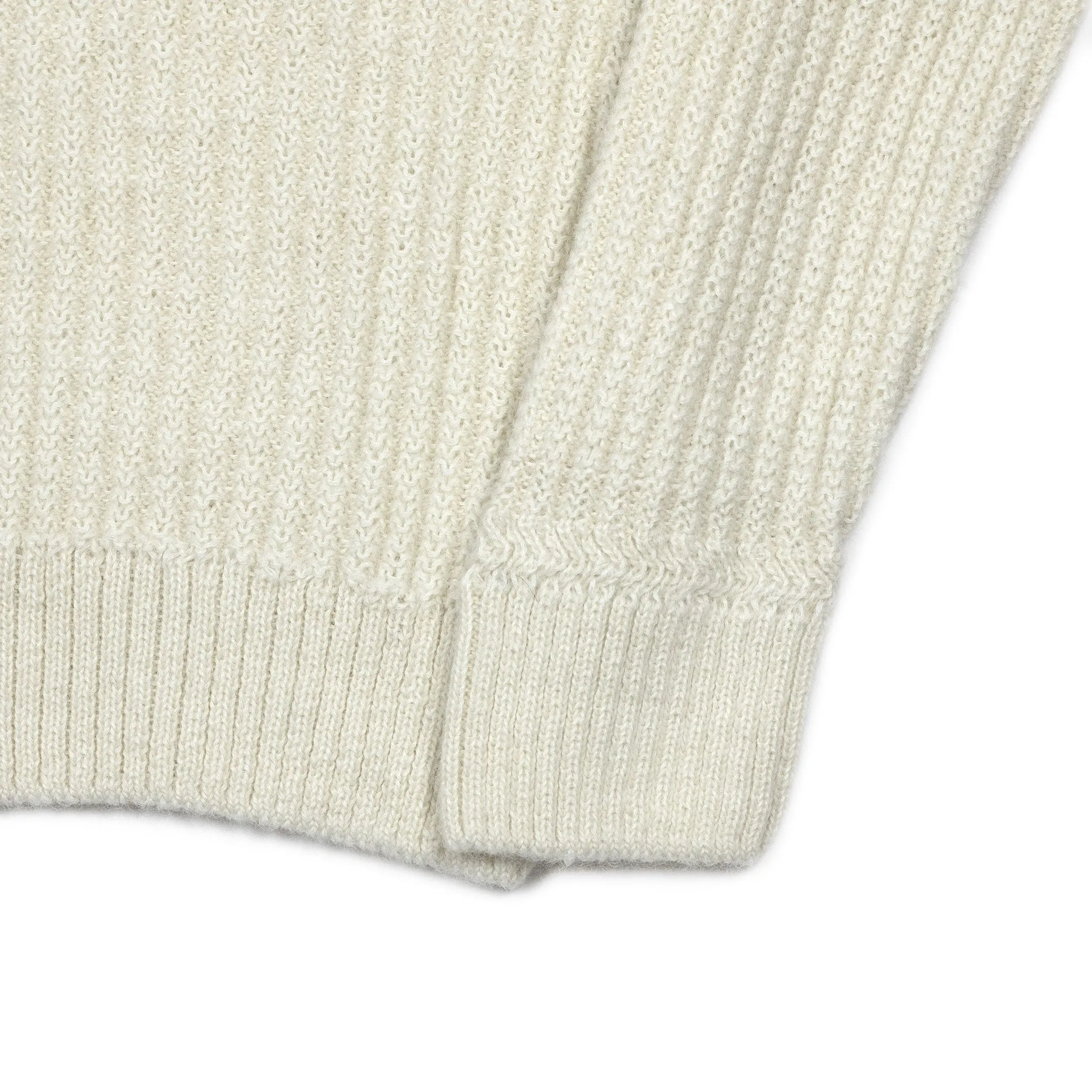 Sneachta ecru baby alpaca ribbed mockneck