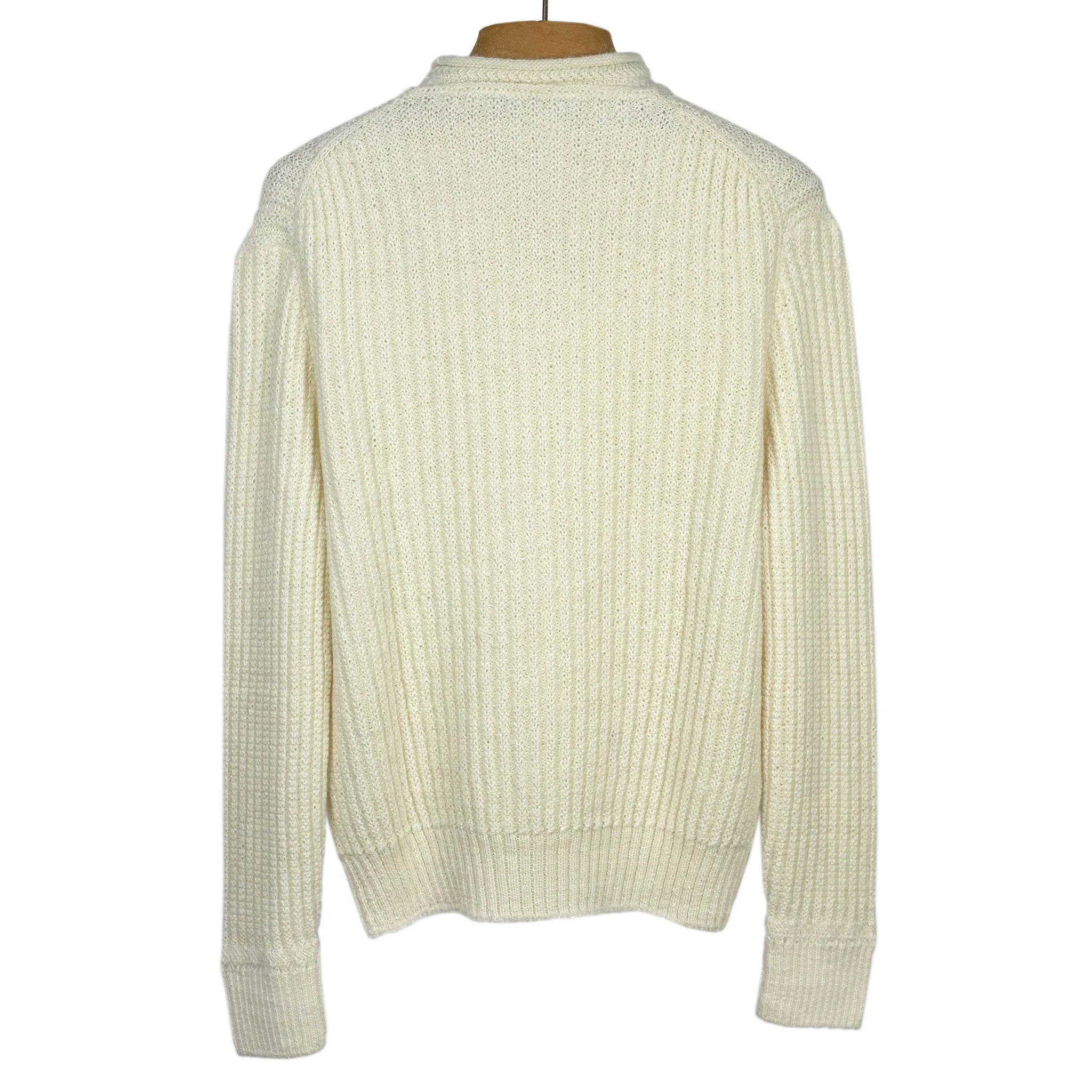 Sneachta ecru baby alpaca ribbed mockneck