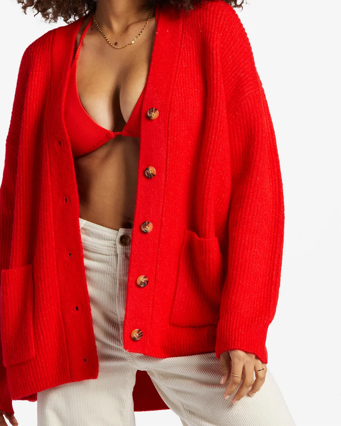 So Chill Cardigan - Rad Red