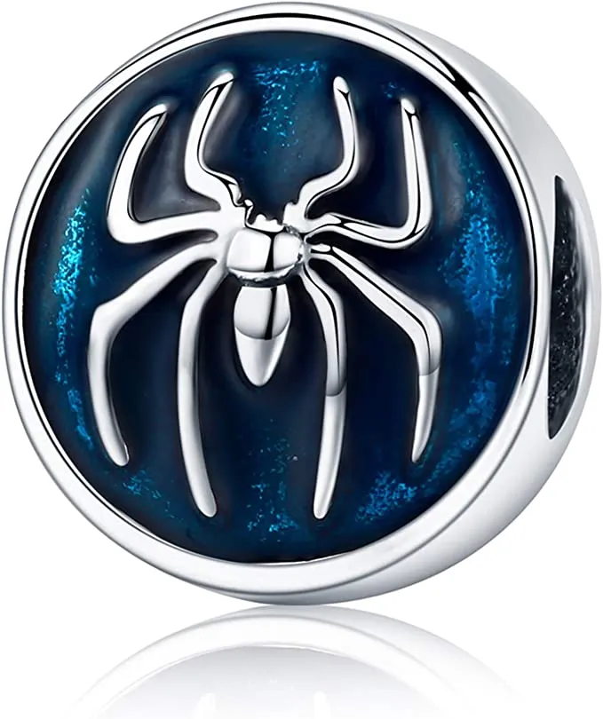 Spider Blue Enamel Bead Charm