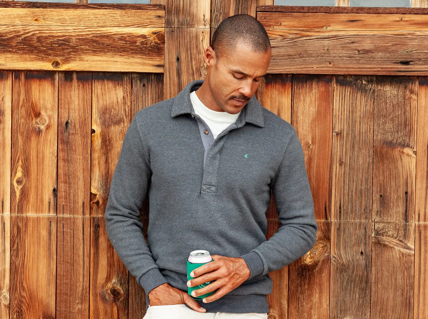 Terry Fleece Collared Sweatshirt - Smokeshow