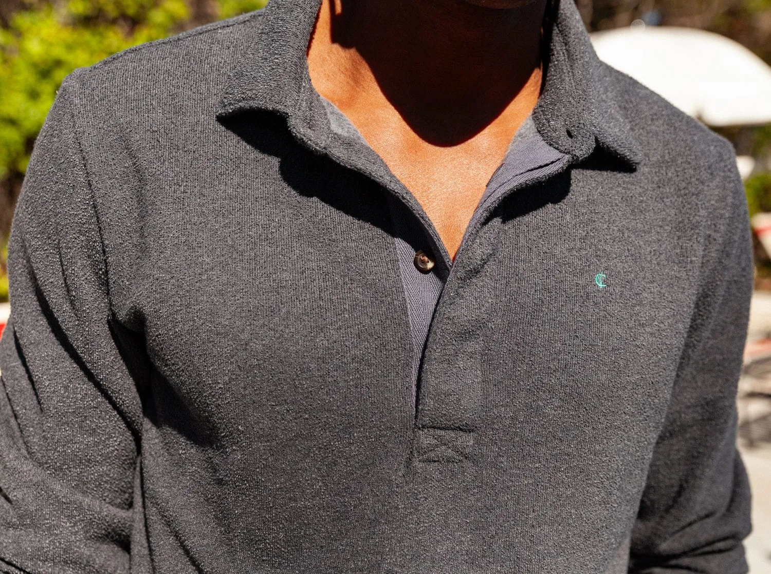 Terry Fleece Collared Sweatshirt - Smokeshow