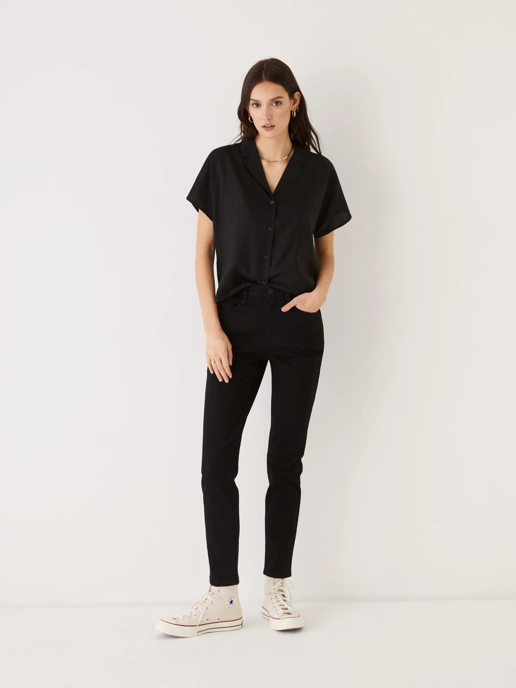 The Camp Collar Blouse in Black