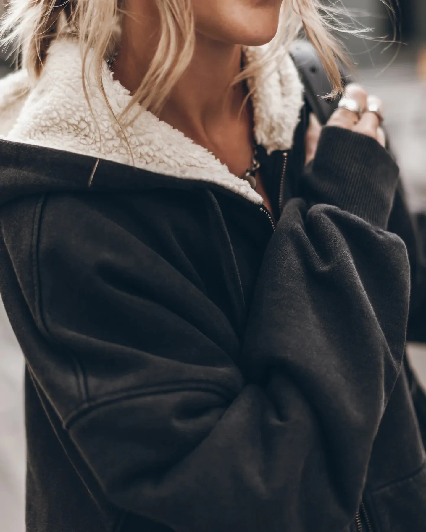 The Faux Shearling Hoodie