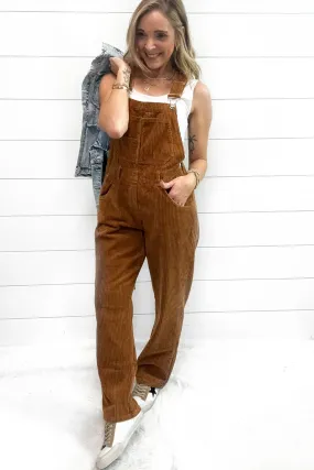 The Riley Corduroy Overalls - Caramel