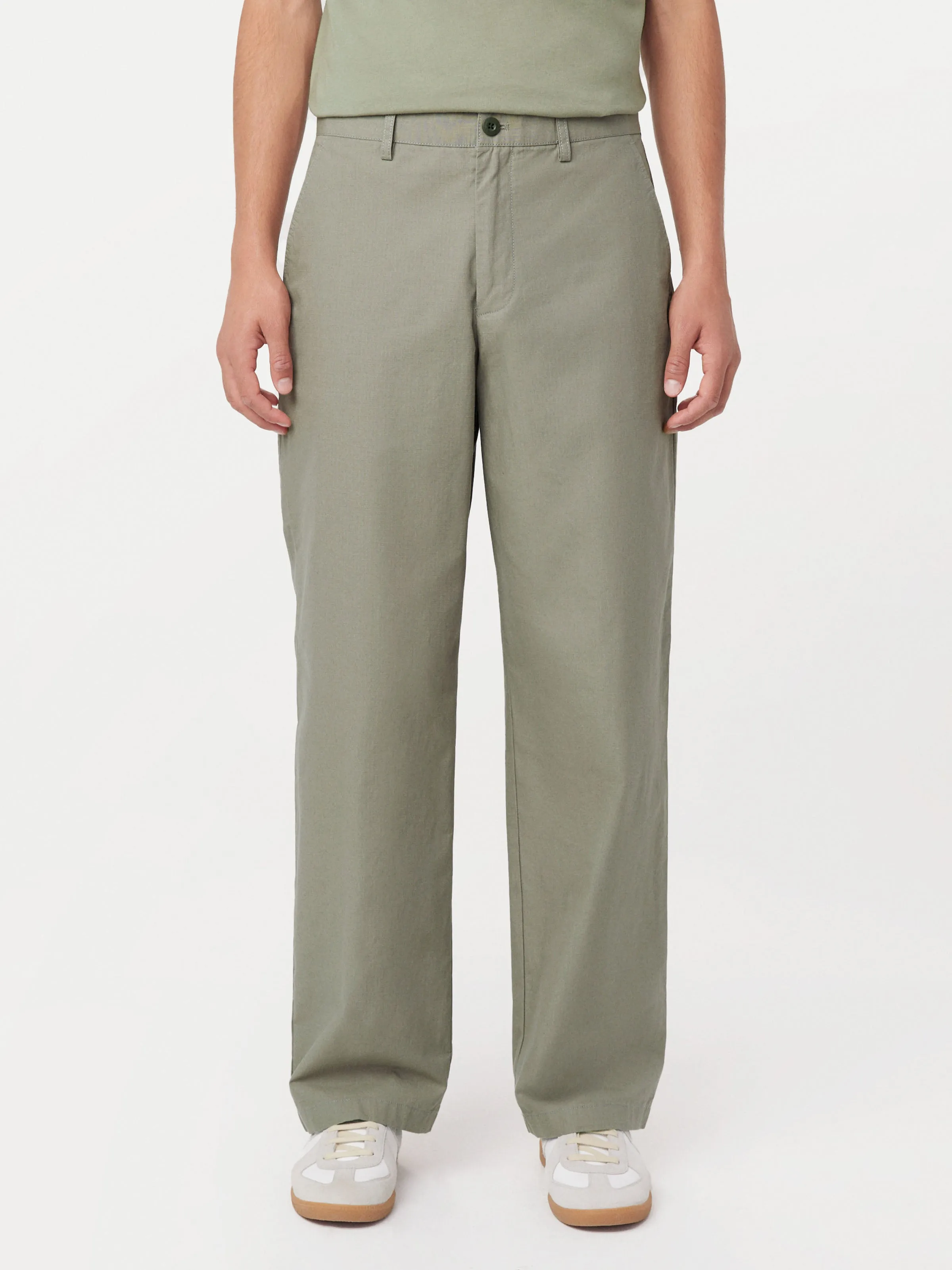 The Theo Baggy Ripstop Pant in Vetiver Green