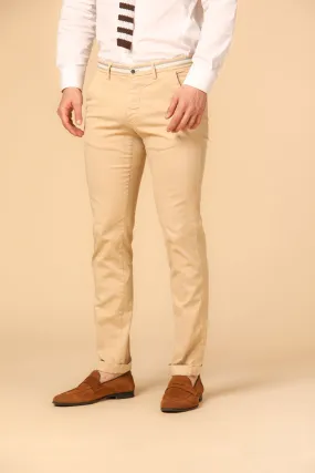 Torino Summer men's chino pants in cotton and tencel with ribbons slim