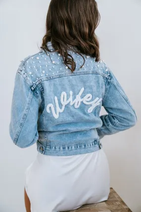 Wifey Beaded Bridal Denim Jacket