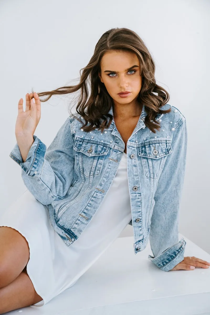 Wifey Beaded Bridal Denim Jacket