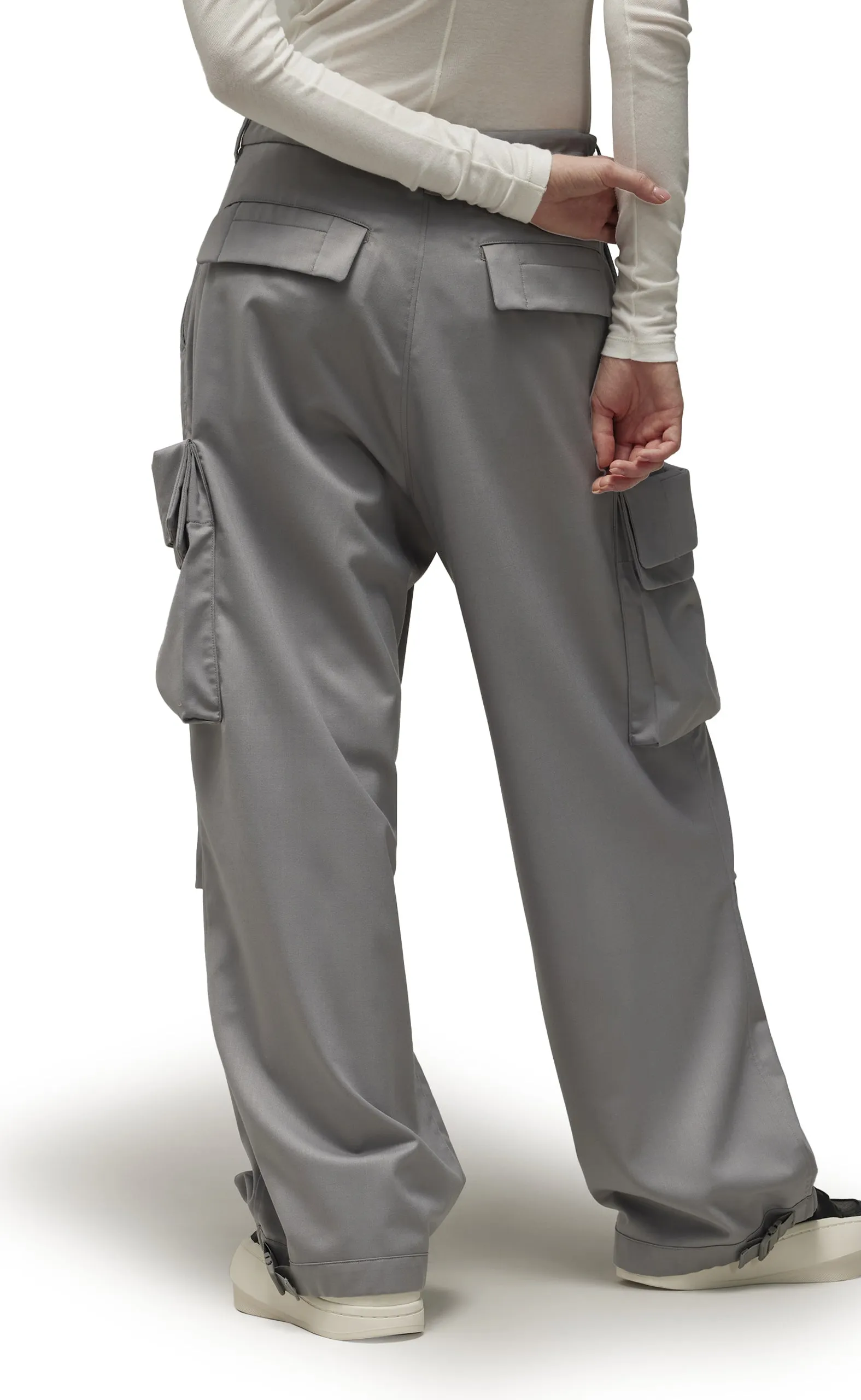 WOMENS REFINED WOVEN CARGO GREY PANTS