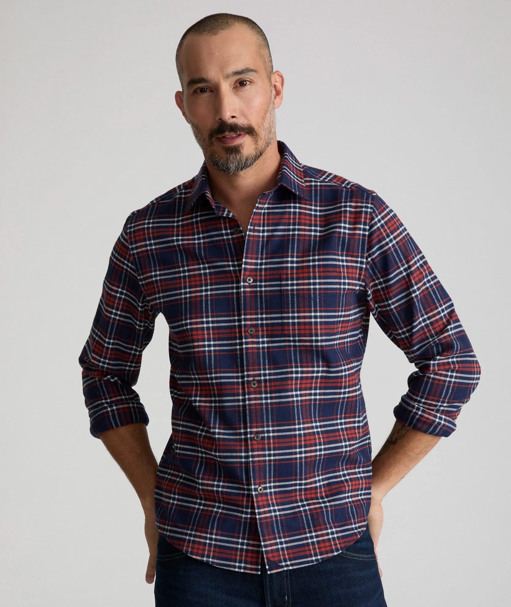 Wrinkle-Free Performance Flannel Trezari Shirt